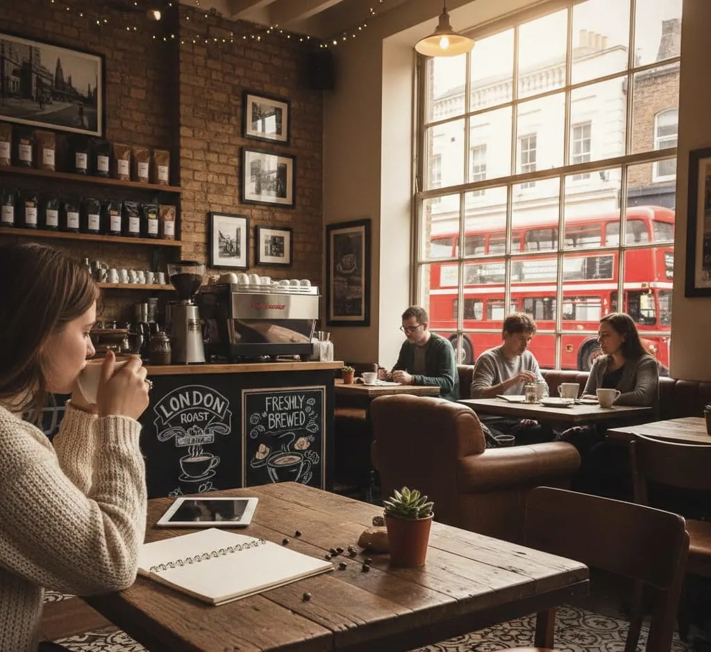 Cozy cafe interior with clean linens